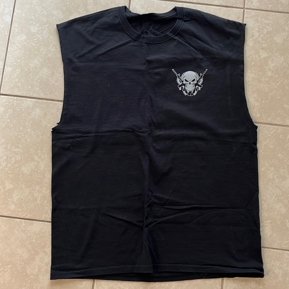 Sleeveless USA Black tee XL
